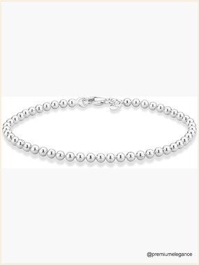 3mm Bead Ball Strand Chain Bracelet Sterling Silver Made in Italy